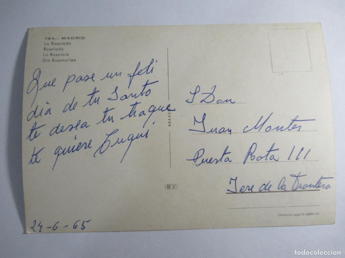 Postales: Madrid - La Rosaleda - Escrita - Foto 2