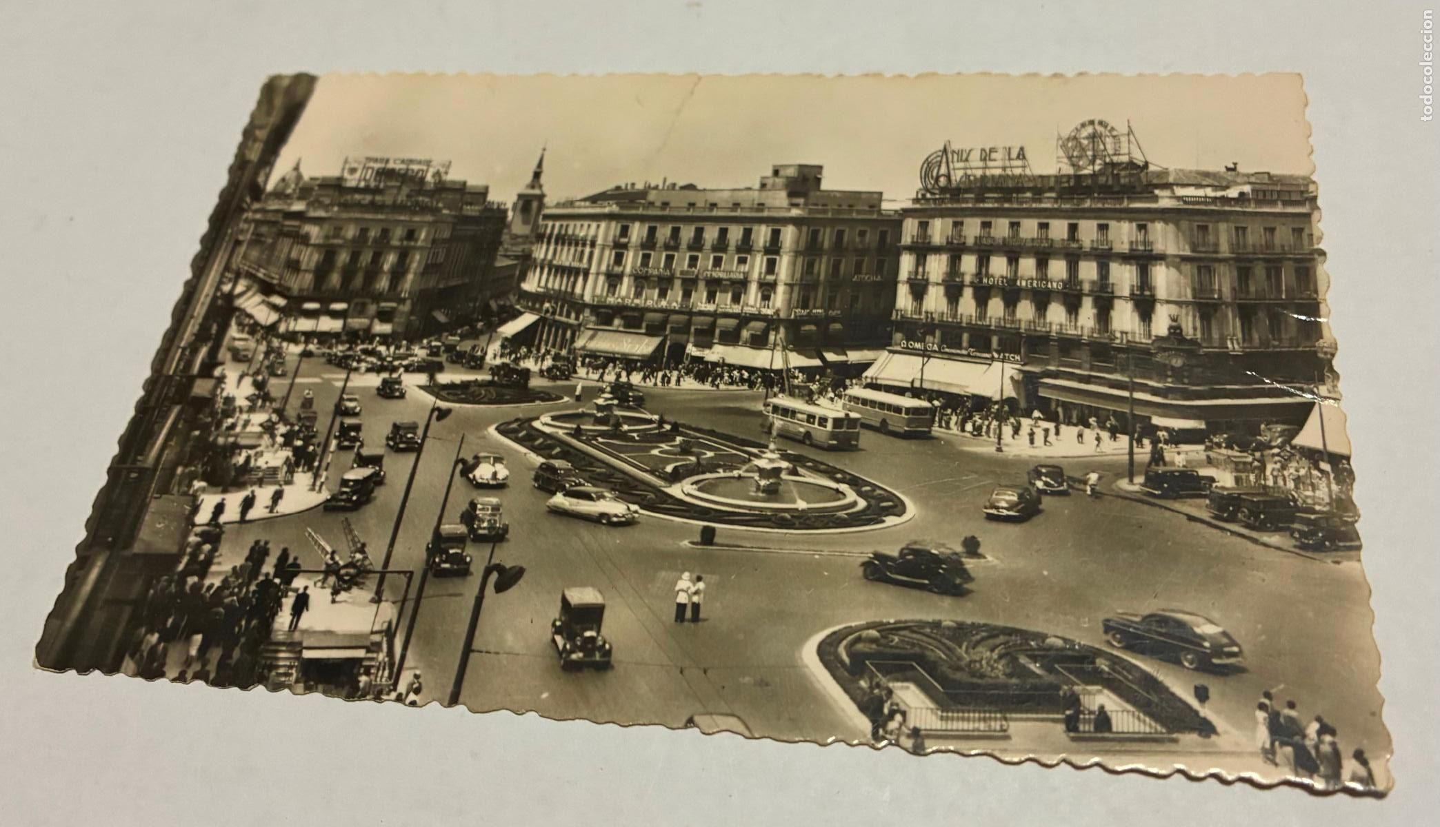 Postales: TARJETA POSTAL MADRID PUERTA DEL SOL, A&Ntilde;OS 50