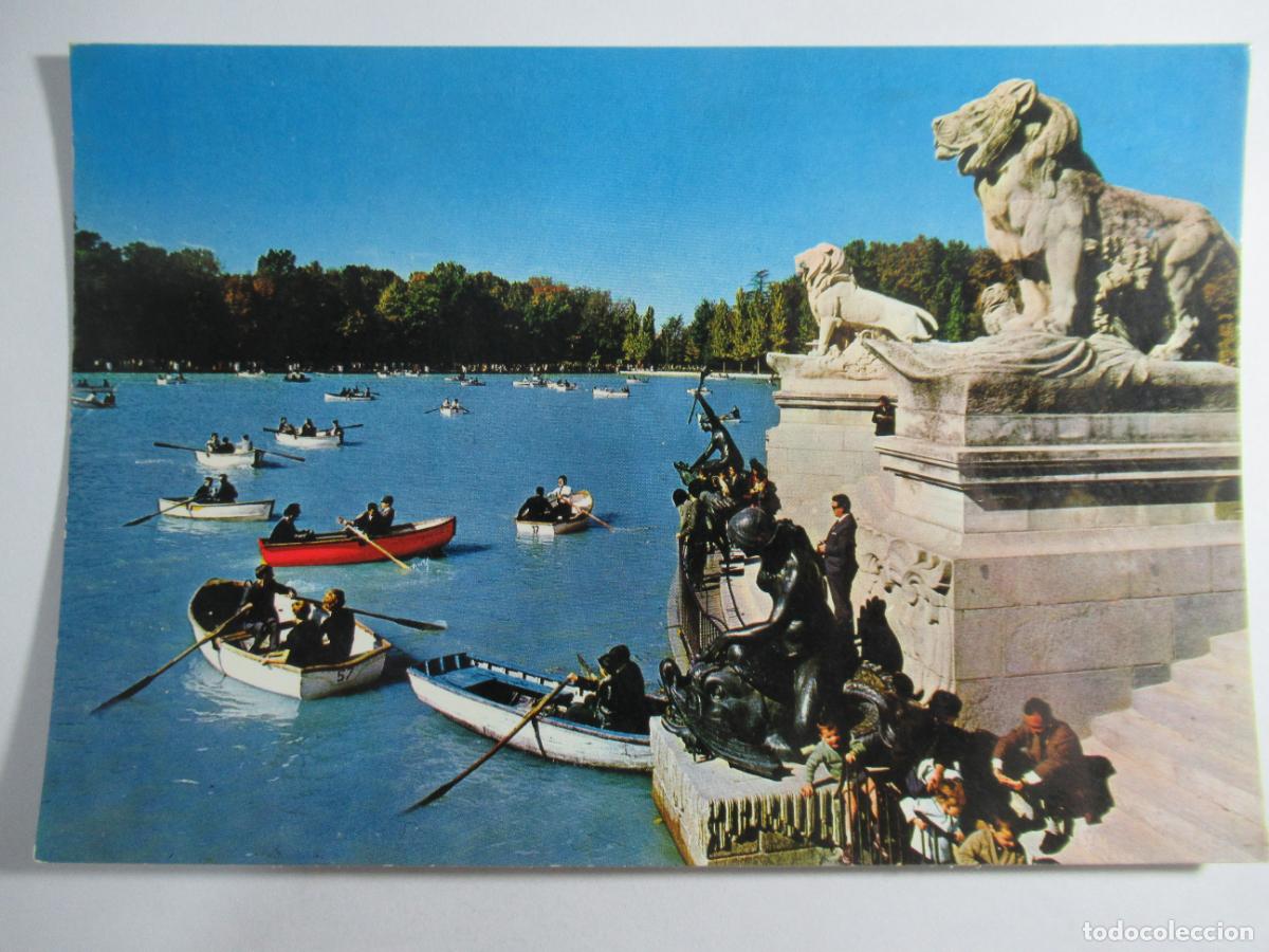 Postales: Madrid - Estanque del retiro. Detalle - Escrita