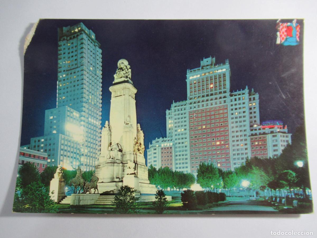 Postales: Madrid - Monumento a Cervantes en la Plaza de Espa&ntilde;a - S/C