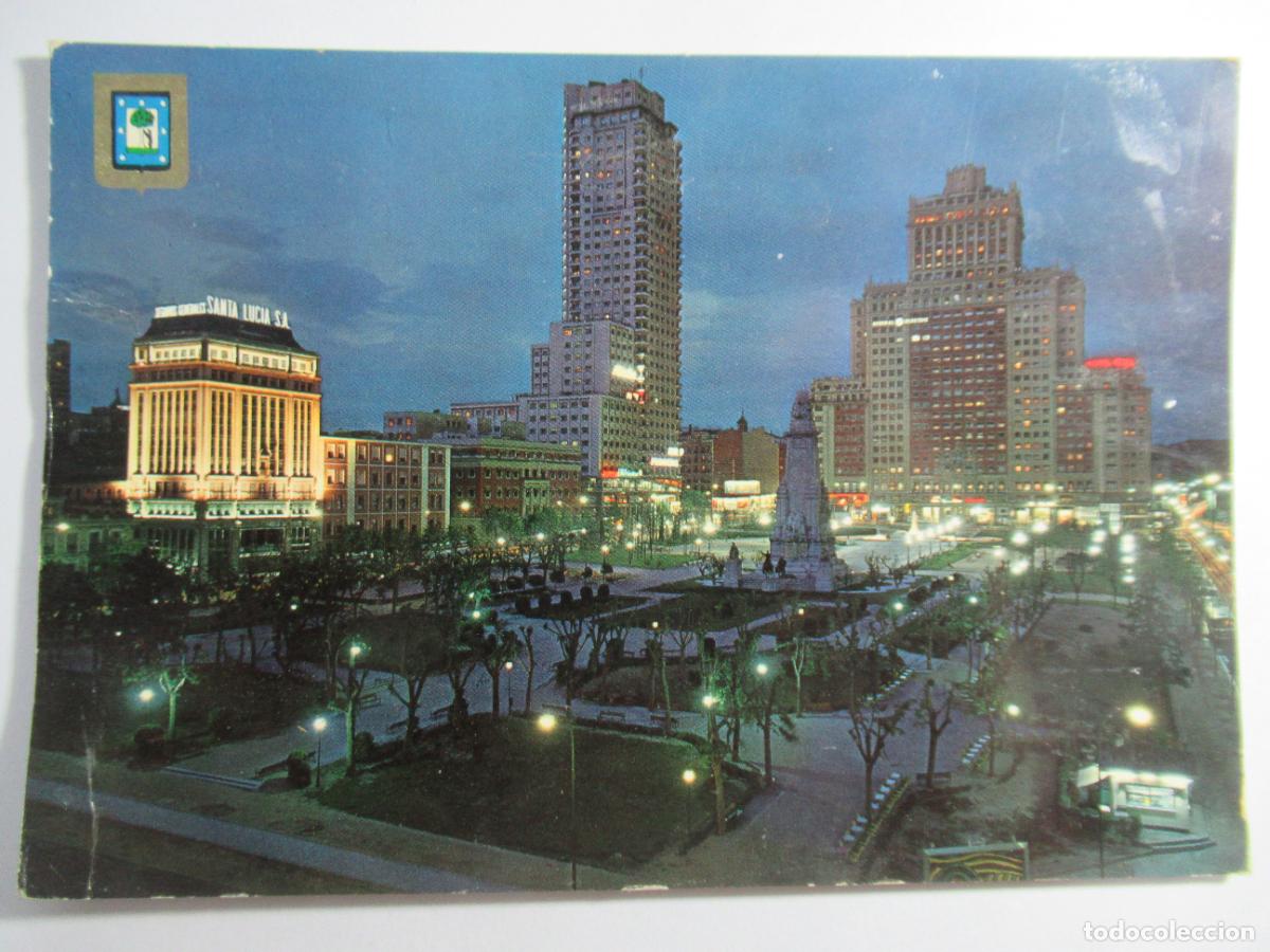 Postales: Madrid - Plaza Espa&ntilde;a - Escrita