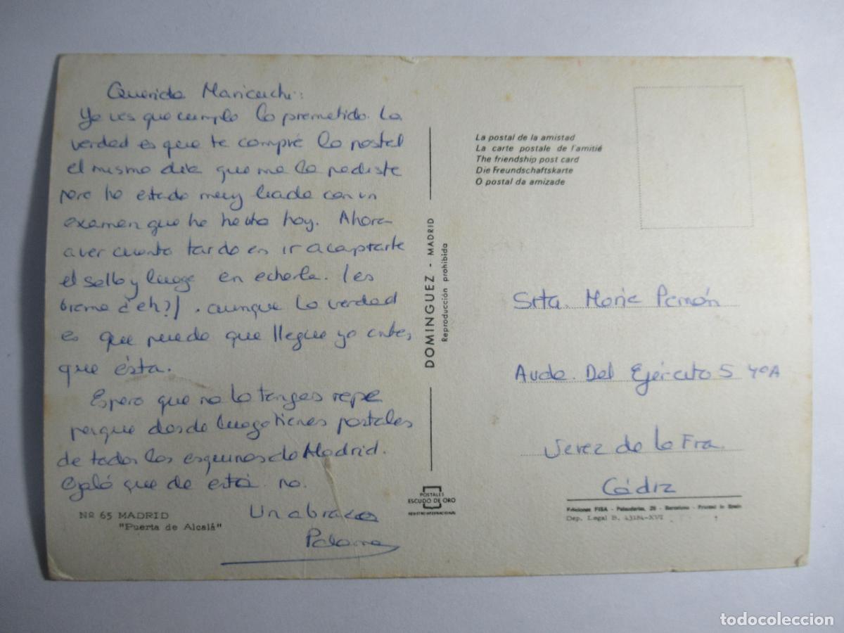 Postales: Madrid - Puerta de Alcal&aacute; - Escrita - Foto 2