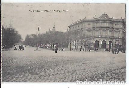 Postales: ANTIGUA POSTAL MADRID PASEO DE RECOLETOS FOTOTIPIA J ROIG 1919