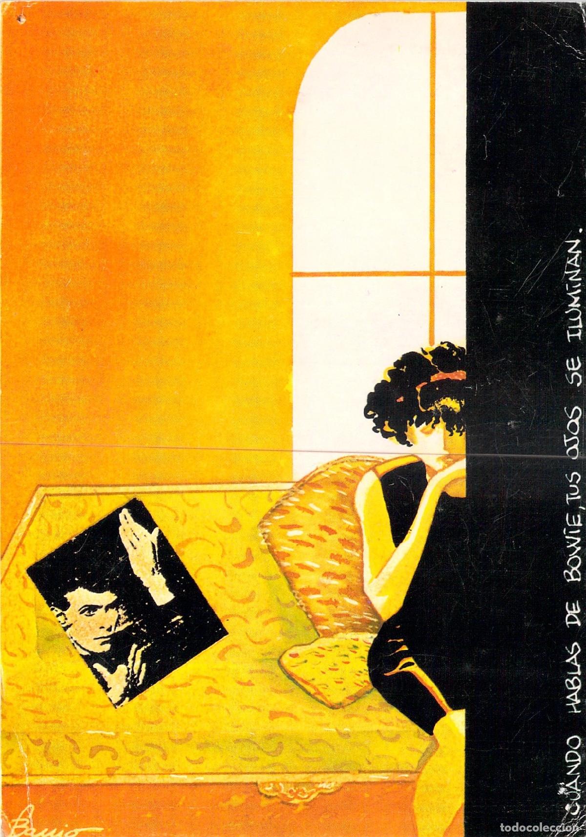 Postales: Postal Ilustrada Escalas por L. Barrio con Referencia a David Bowie