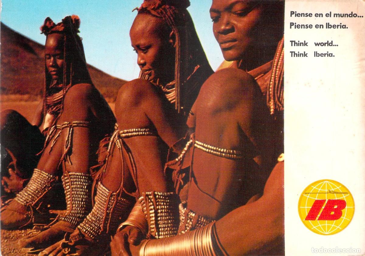 Postales: Postal Publicitaria de Iberia con Mujeres Africanas