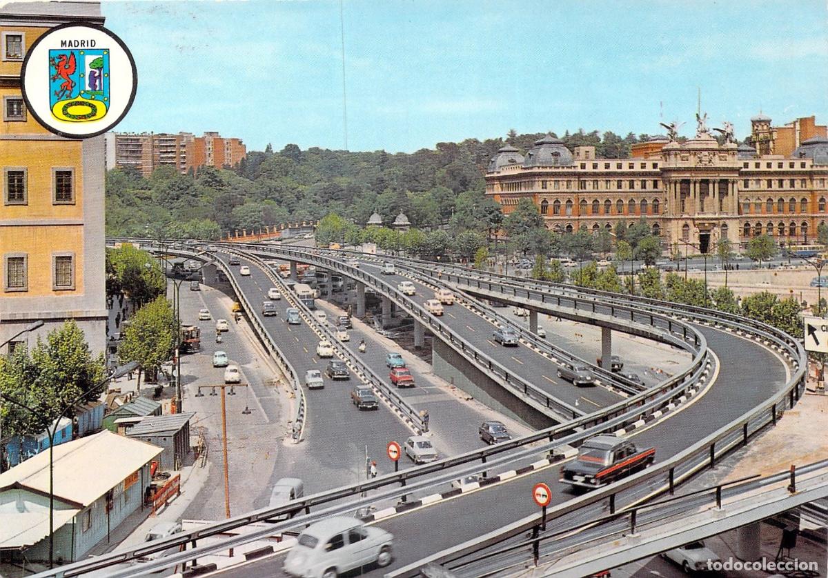 Postales: Postal Madrid - Pasos elevados de la Glorieta del Emperador Carlos V
