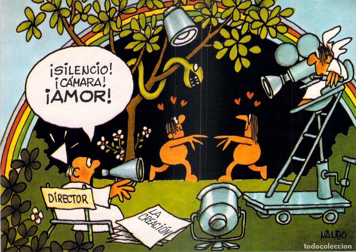 Postales: Postal Humor&iacute;stica Religiosa Cine La Creaci&oacute;n Dibujo Nando