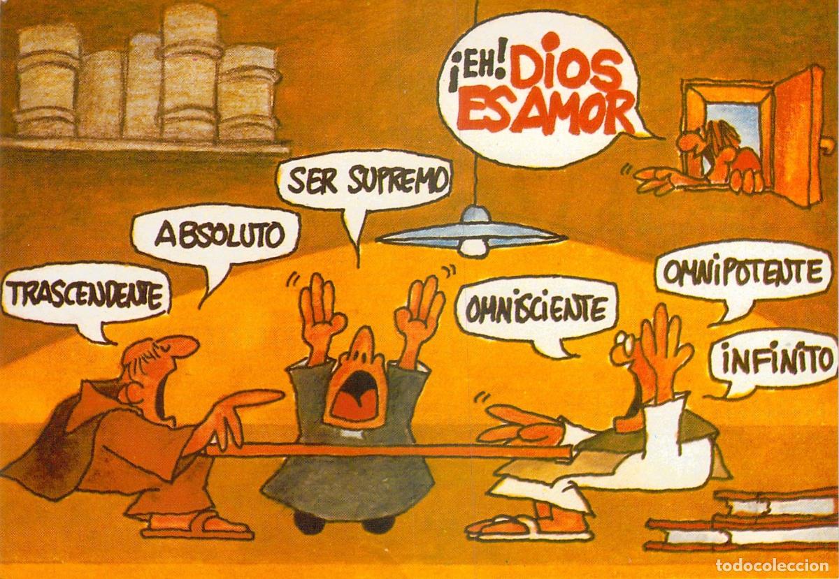 Postales: Postal Ilustrada de Humor Religioso: &iexcl;Eh! Dios es Amor