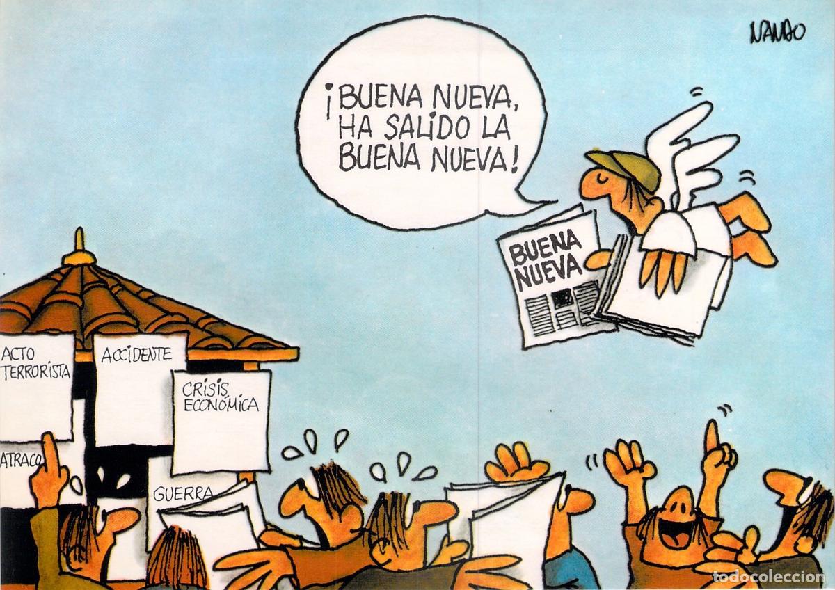 Postales: Postal Ilustrada Religiosa sobre el Periodismo y la Buena Nueva