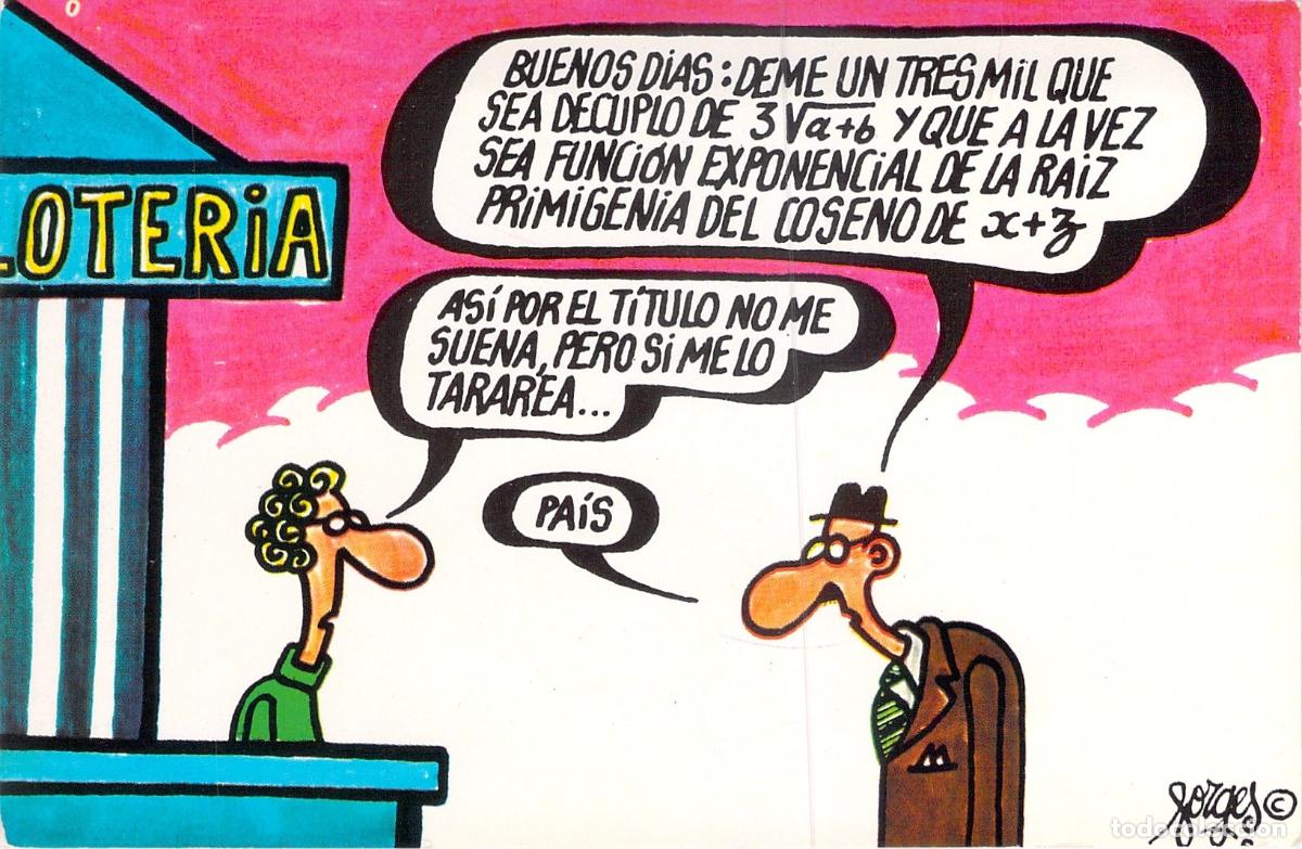 Postales: Postal de Forges Serie G Dibujo Humor&iacute;stico Loter&iacute;a Nacional