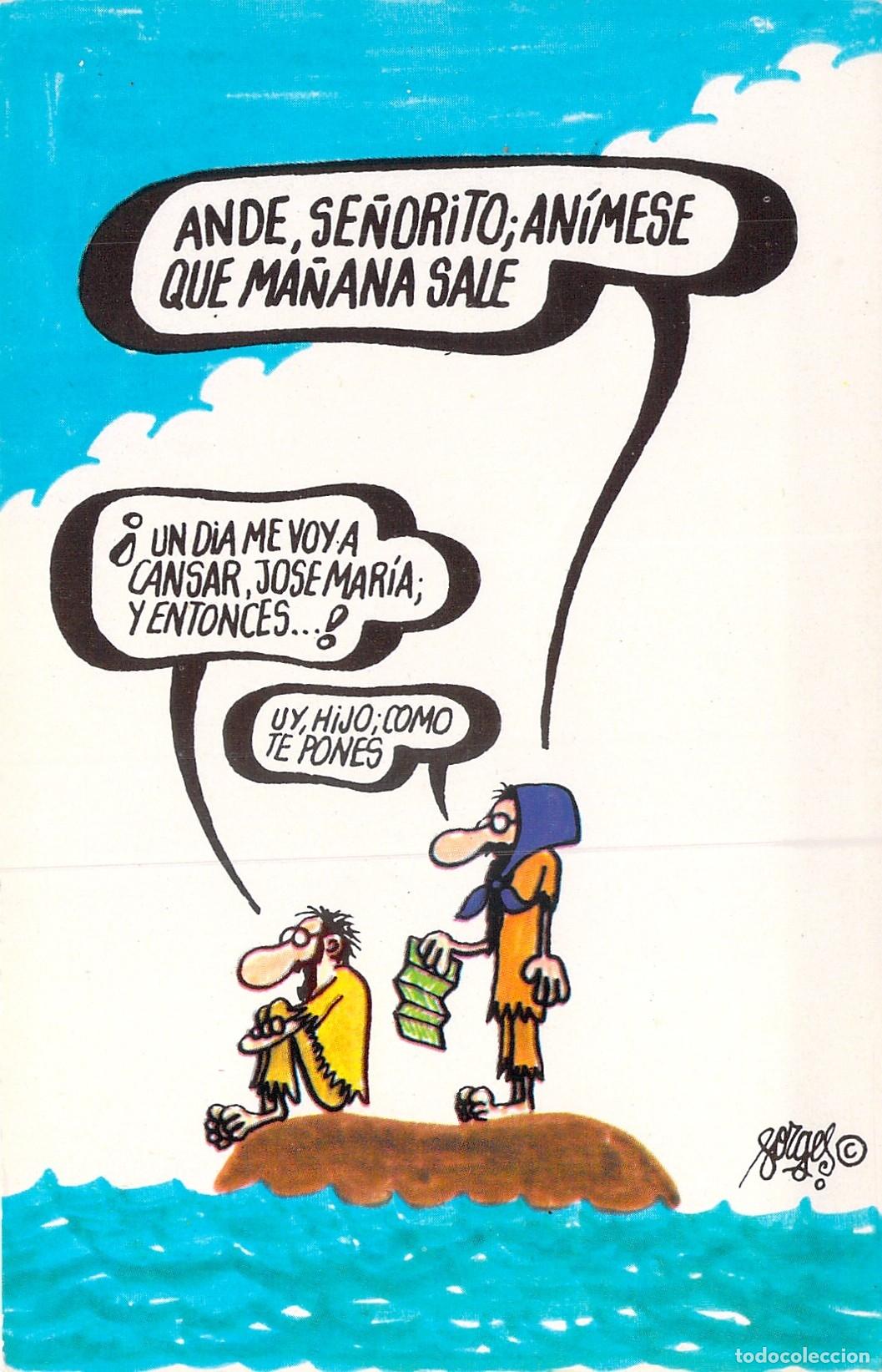 Postales: Postal Dibujo Humor&iacute;stico de Forges Loter&iacute;a Nacional Serie G