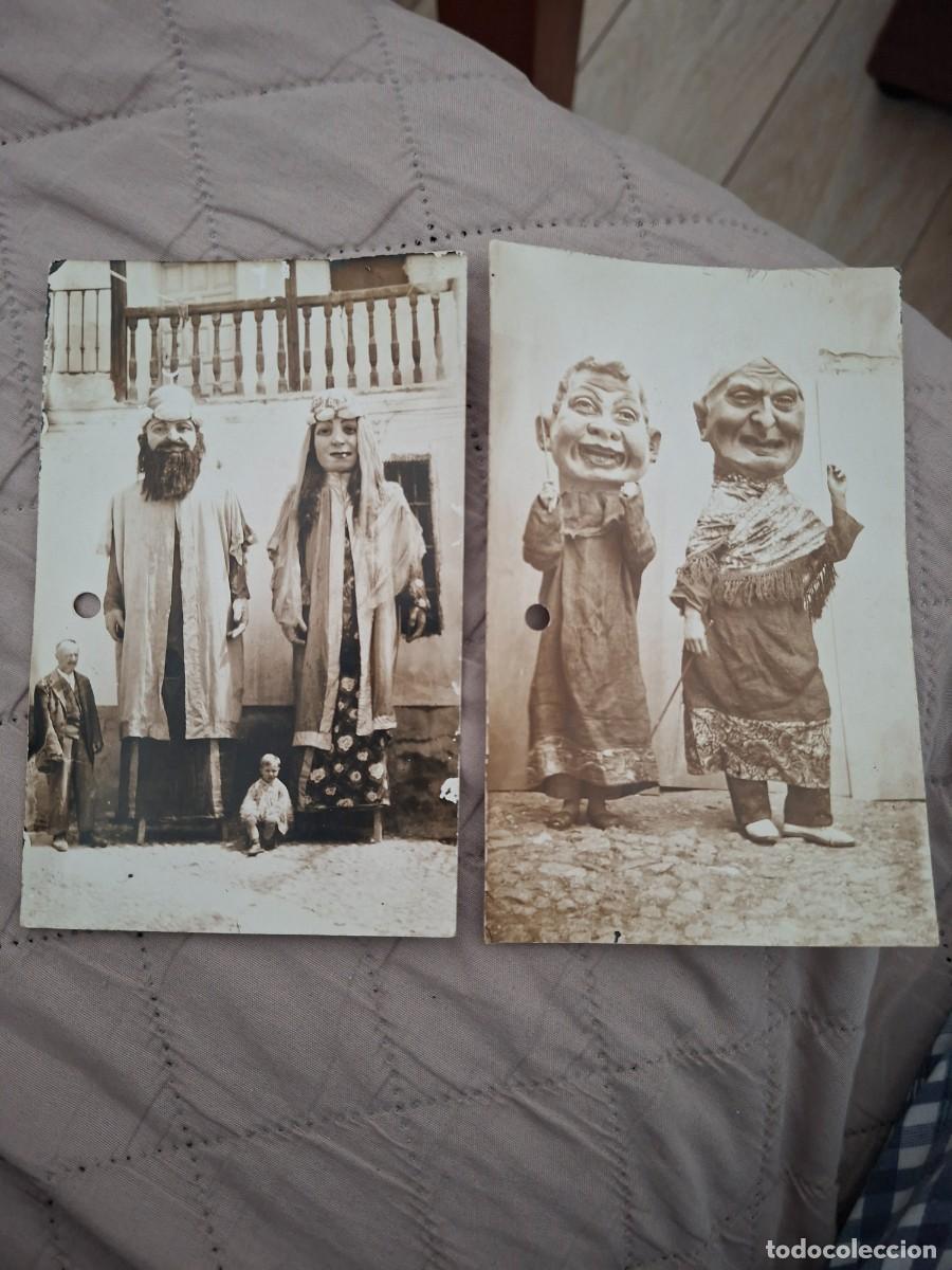 Postales: DOS FOTOS EN POSTAL DE CABEZUDOS 1910-1920 SELLO DE FABRICA DE JUGUETES MADRID