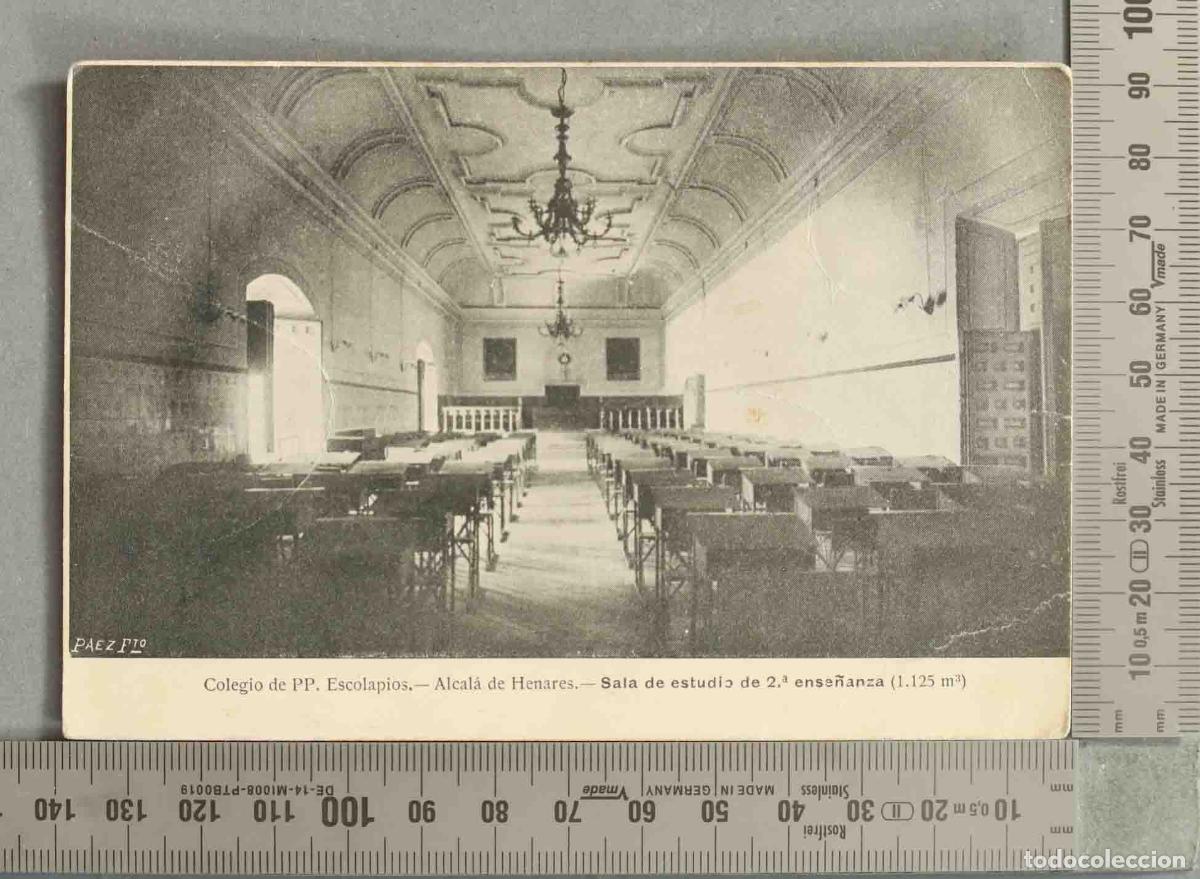 Postales: POSTAL. Sala de estudio de 2.&ordf; ense&ntilde;anza - Colegio de PP. Escolapios - Alcal&aacute; de Henares - Paez F.t