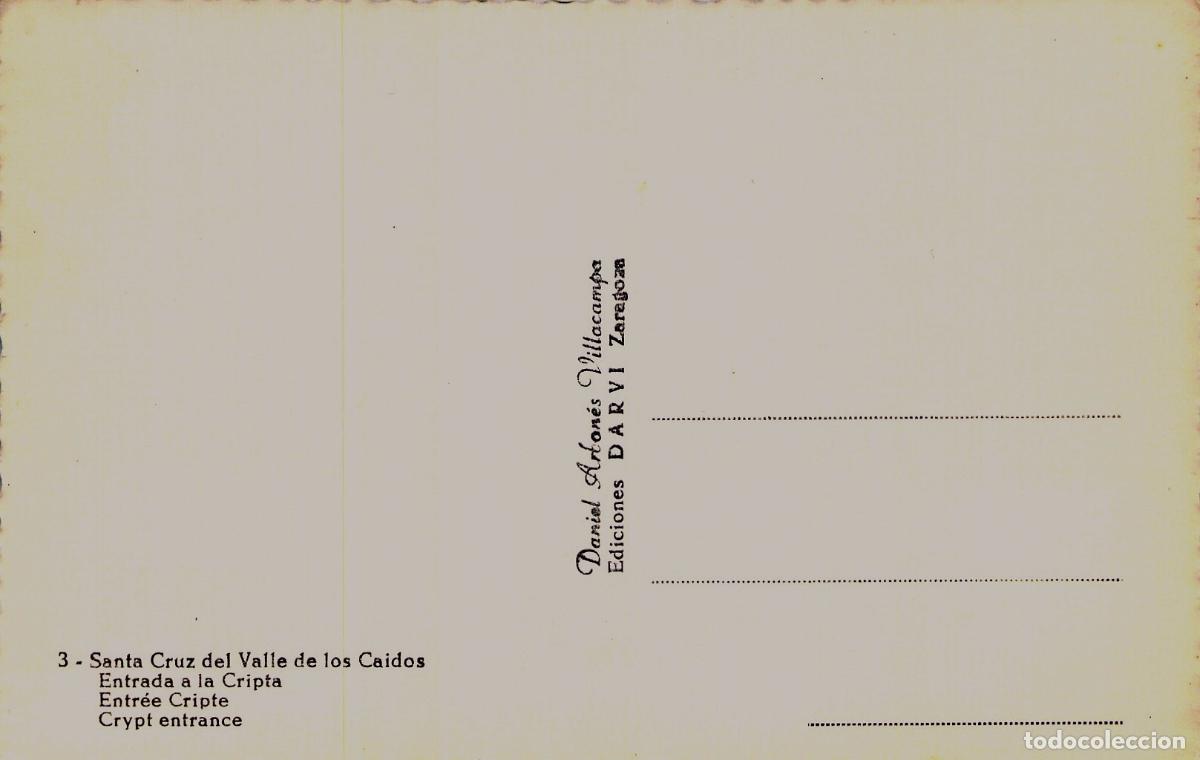 Postales: Postal Entrada a la Cripta del Valle de los Ca&iacute;dos, Madrid - Foto 2
