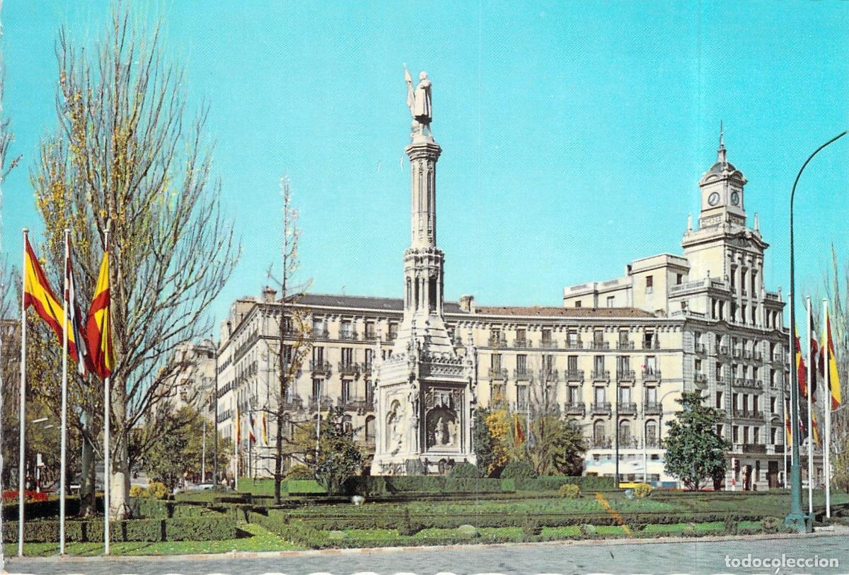 Postales: Postal de Madrid: Monumento a Crist&oacute;bal Col&oacute;n en la Plaza de Col&oacute;n