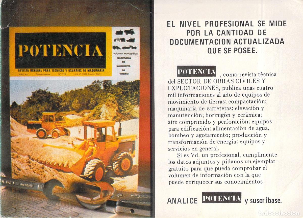 Postales: Postal Publicitaria Revista Potencia Maquinaria Pesada Madrid