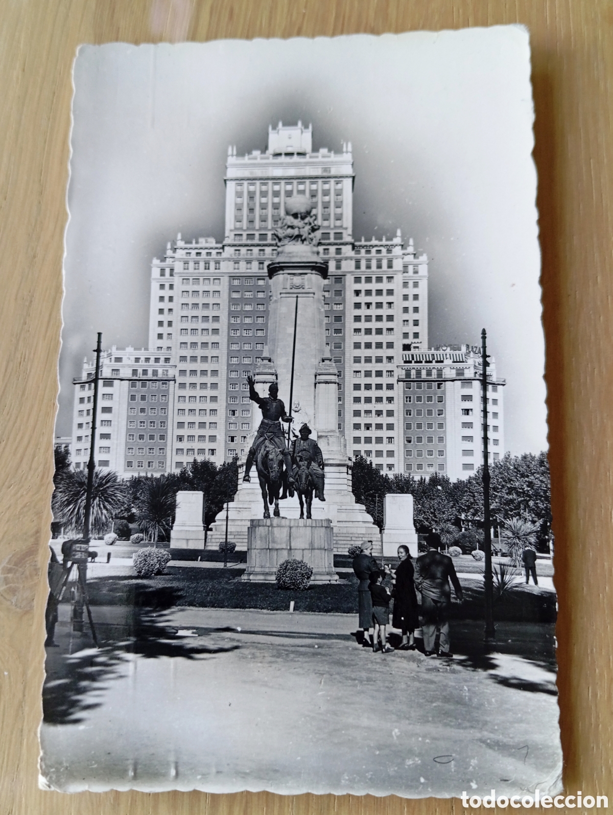 Postales: POSTAL MADRID DOM&Iacute;NGUEZ PLAZA DE ESPA&Ntilde;A CIRCULADA 1953