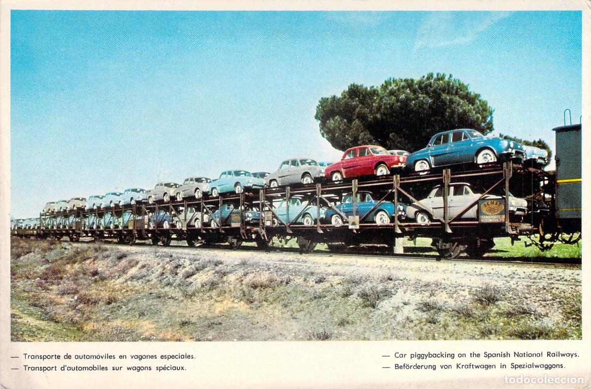Postales: Postal Renfe Transporte de Autom&oacute;viles en Vagones Especiales