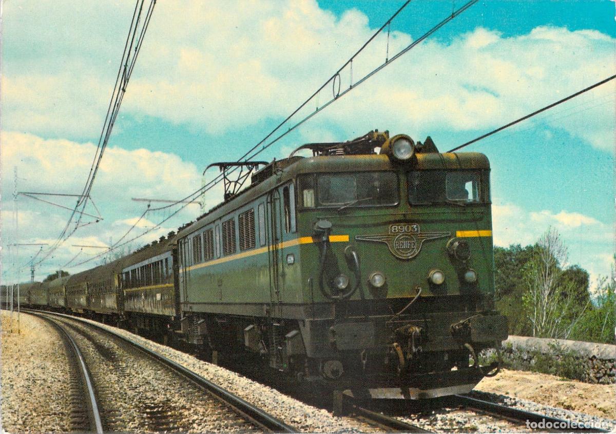 Postales: Tarjeta Postal Tren Expreso Costa Vasca RENFE Locomotora 8903