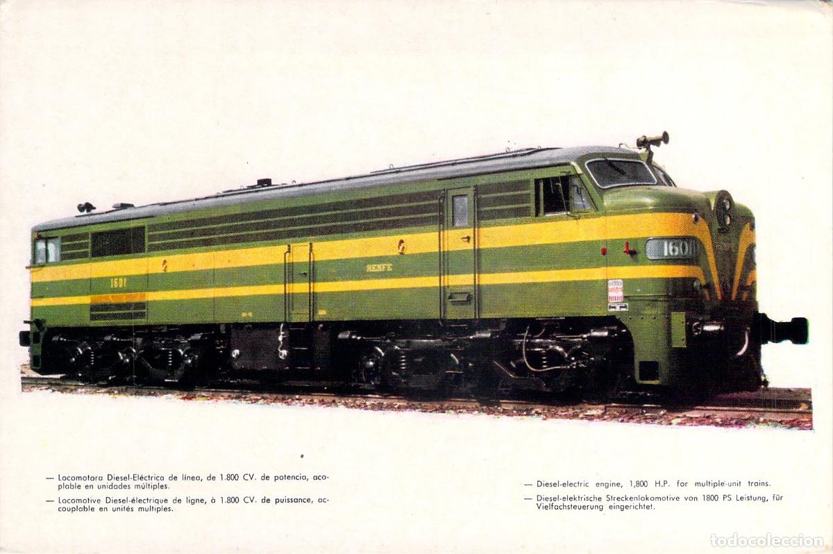 Postales: Postal de Locomotora Diesel-El&eacute;ctrica RENFE 1601