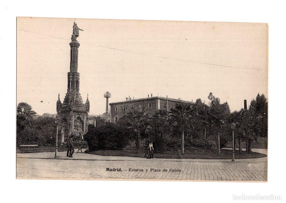Postales: MADRID.- ESTATUA Y PLAZA DE COL&Oacute;N.