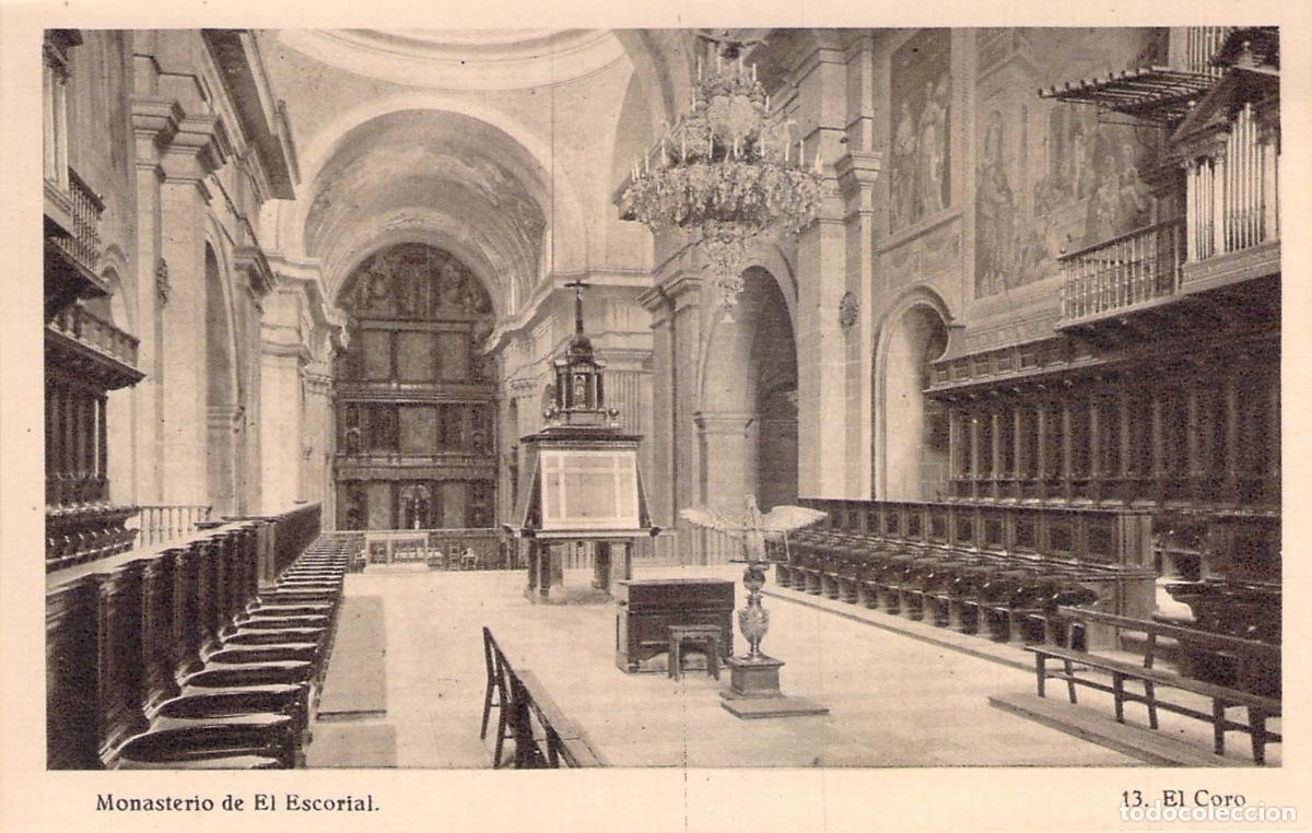 Postales: Postal Monasterio de El Escorial, El Coro - Hauser y Menet