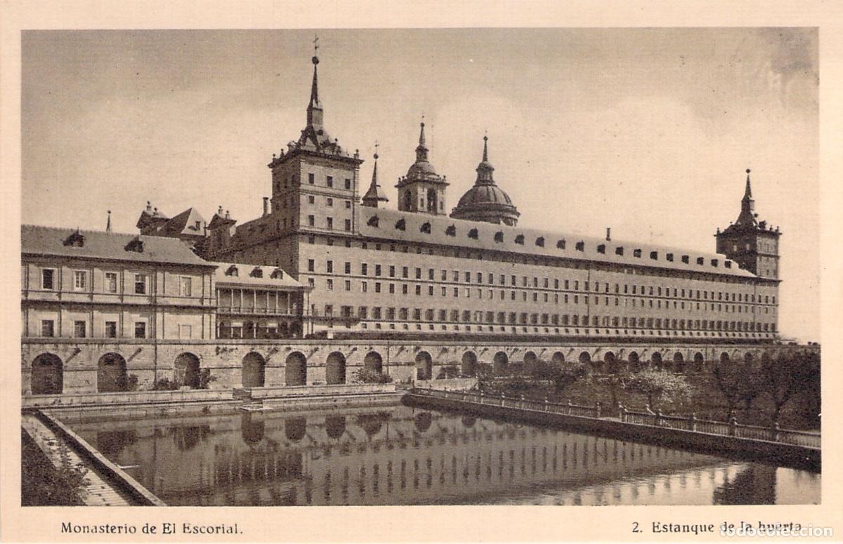 Postales: Postal del Monasterio de El Escorial, Estanque de la Huerta