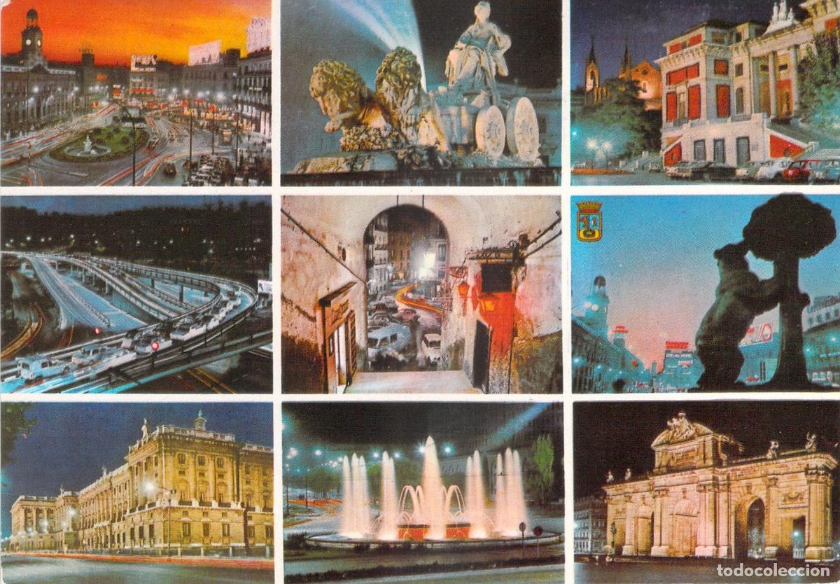 Postales: Postal de Vistas Nocturnas Multivista de Madrid