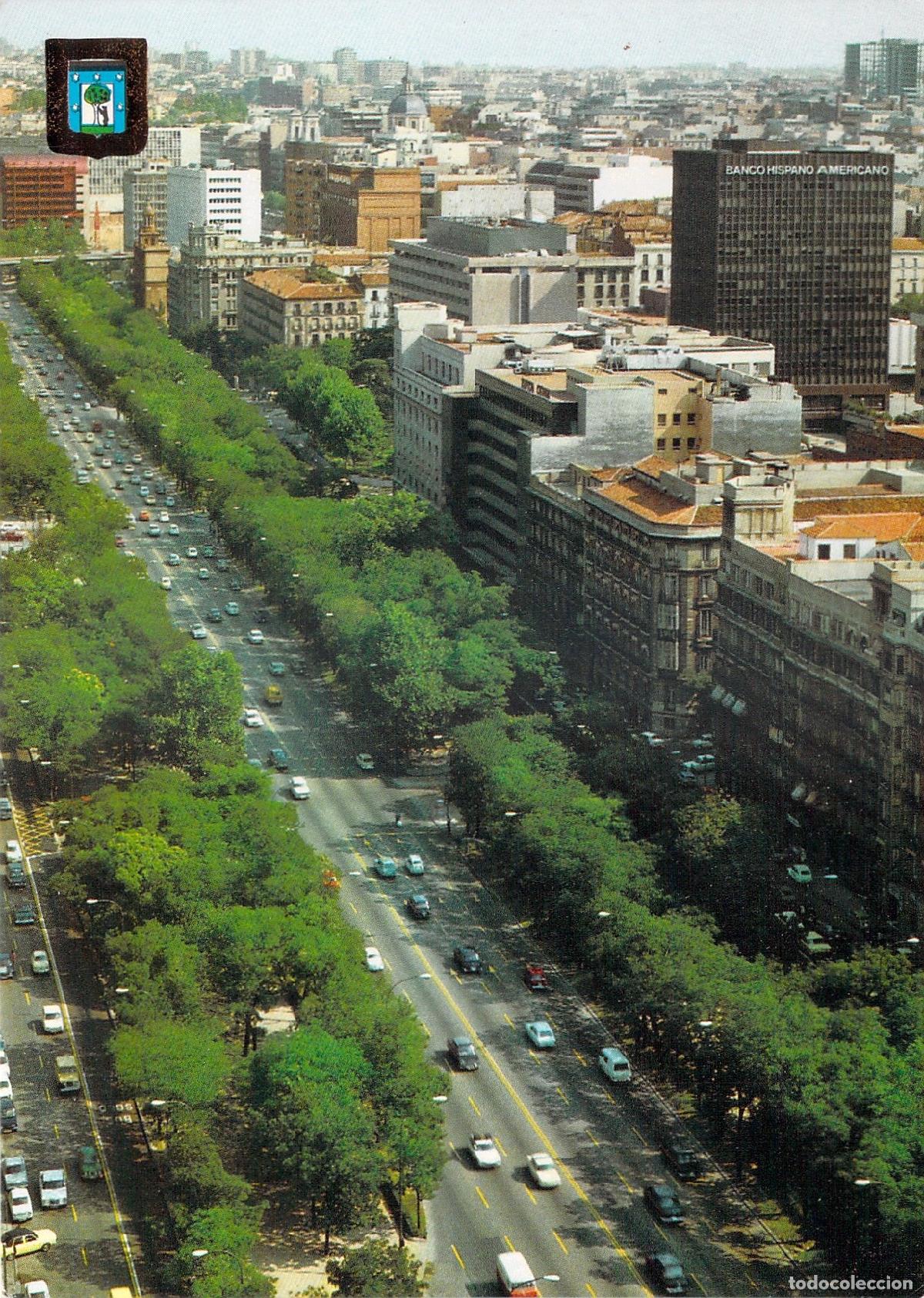 Postales: Postal Paseo de la Castellana Madrid Vista A&eacute;rea