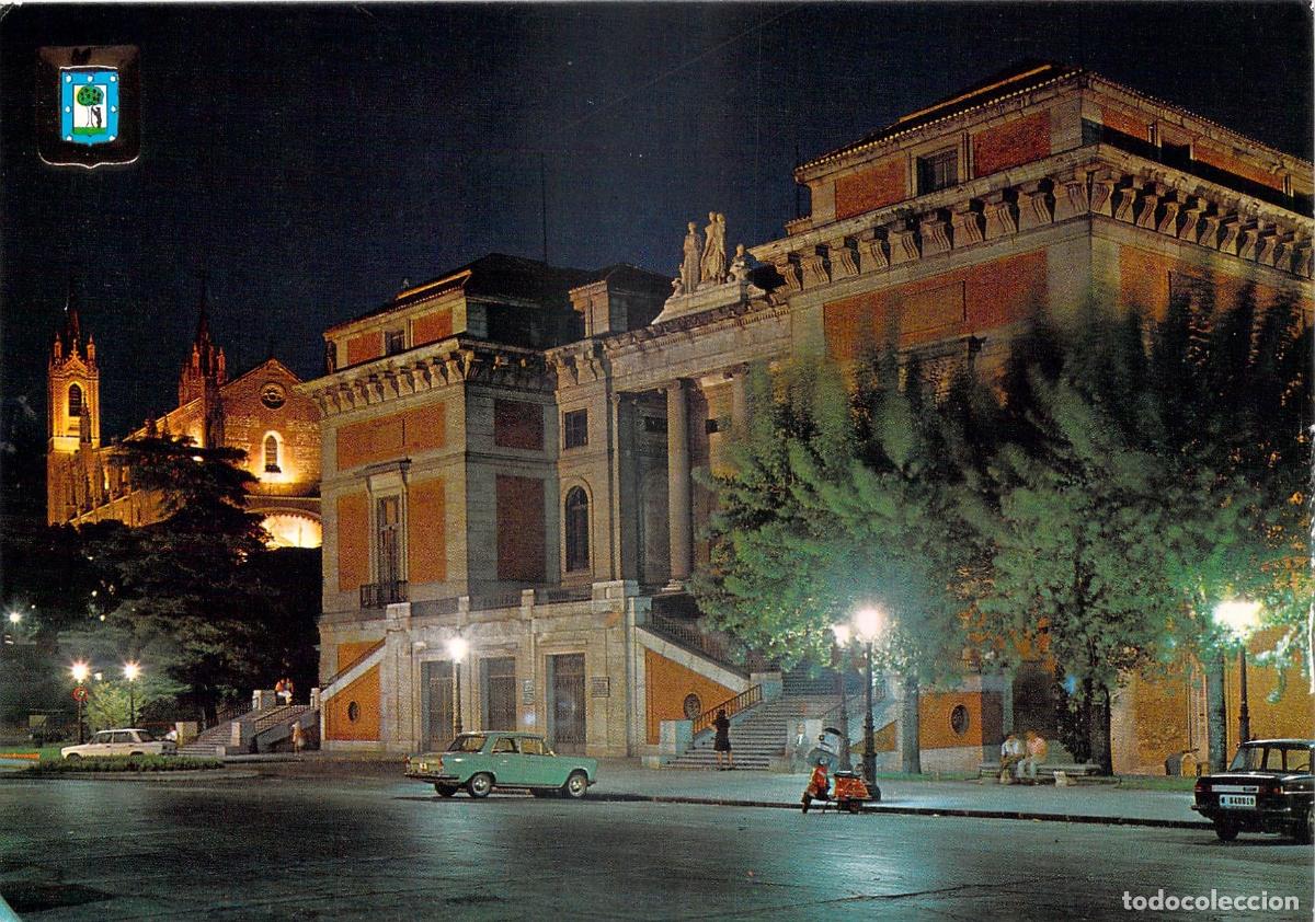 Postales: Postal del Museo del Prado en Madrid Vista Nocturna