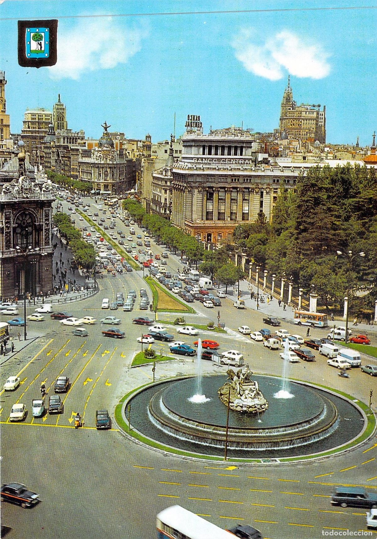 Postales: Postal de Madrid: Fuente de la Cibeles y Calle de Alcal&aacute;