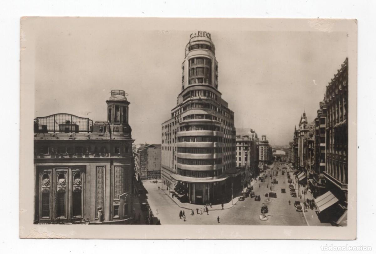 Postales: MADRID AVENIDA DE JOSE ANTONIO Y CAPITOLIO ESCRITA Y FECHADA EN EL A&Ntilde;O 1949