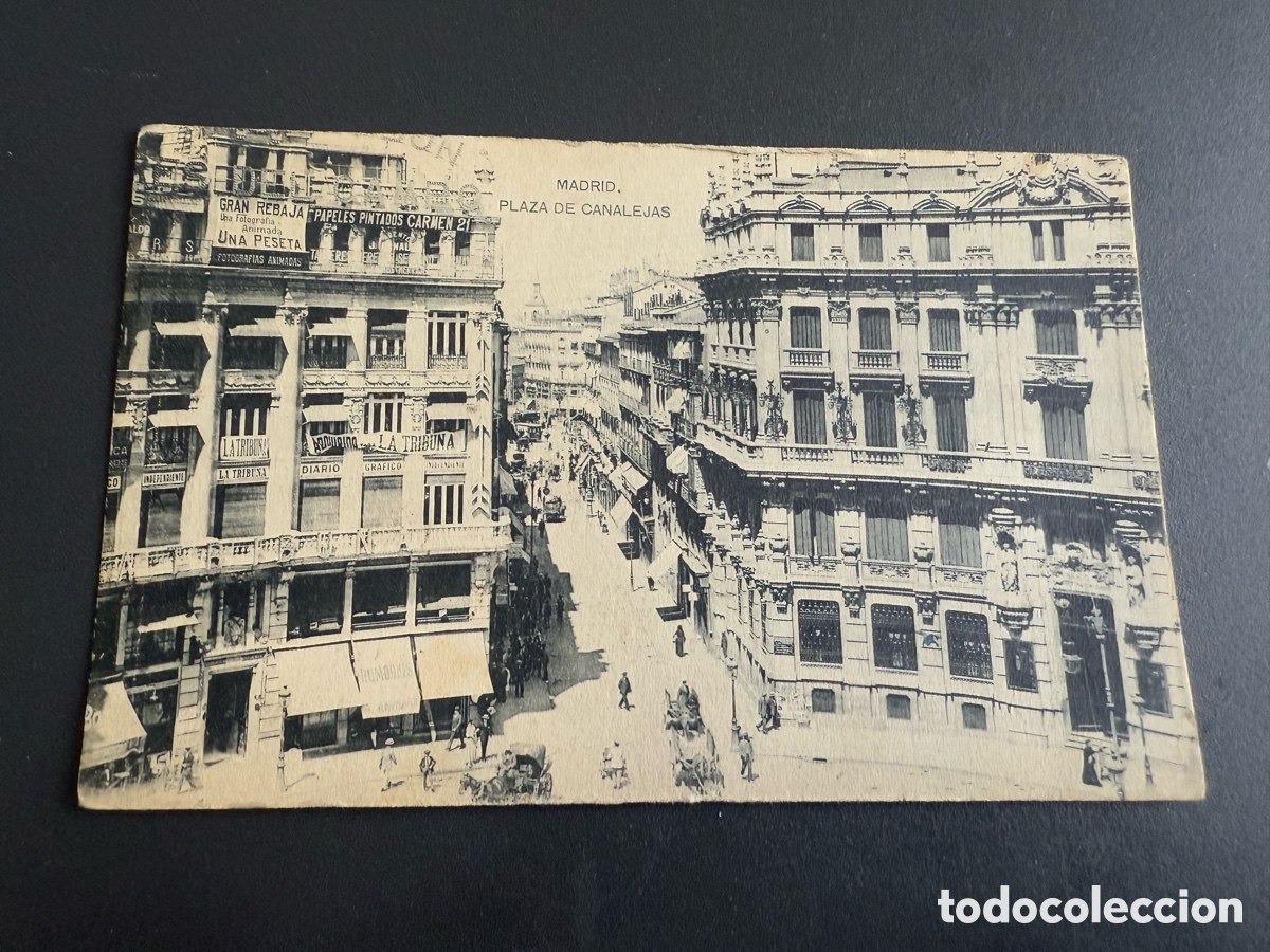 Postales: Postal. MADRID. Plaza de Canalejas. Con Publicidad