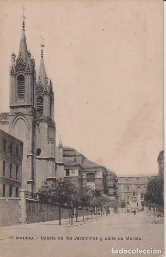Postales: MADRID, IGLESIA DE LOS JER&Oacute;NIMOS Y CALLE DE MORETO - FOT.LACOSTE 72 - S/C