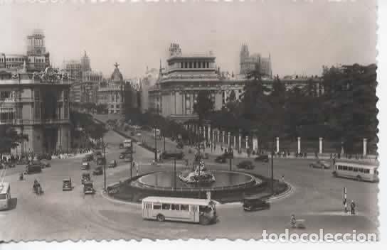 Postales: MADRID ESCRITA CIBELES CALLE ALCALA BUS