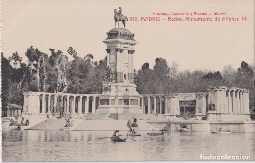 Postales: MADRID, RETIRO, MONUMENTO DE ALFONSO XII - FOTOTIPIA CASTA&Ntilde;EIRA Y ALVAREZ N&ordm;619 - S/C
