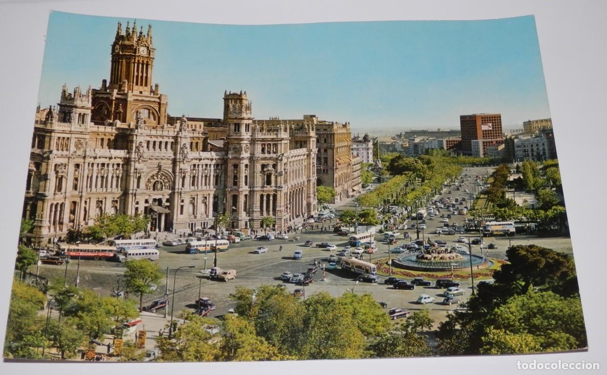 Postales: TARGETA POSTAL DE MADRID - PLAZA DE LA CIBELLES Y PALACIO DE COMUNICACIONES