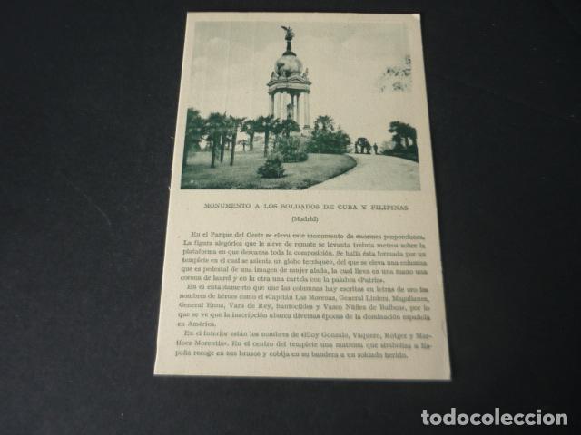 Postcards: MADRID MONUMENTO A LOS SOLDADOS DE CUBA Y FILIPINAS
