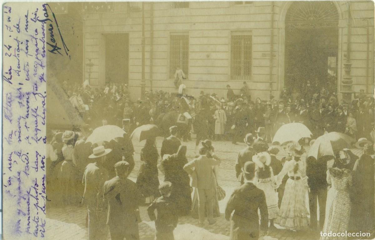 Postales: MADRID. PALACIO REAL. REY ALFONSO XIII. CIRCULADA HACIA 1905. FOTOGR&Aacute;FICA.