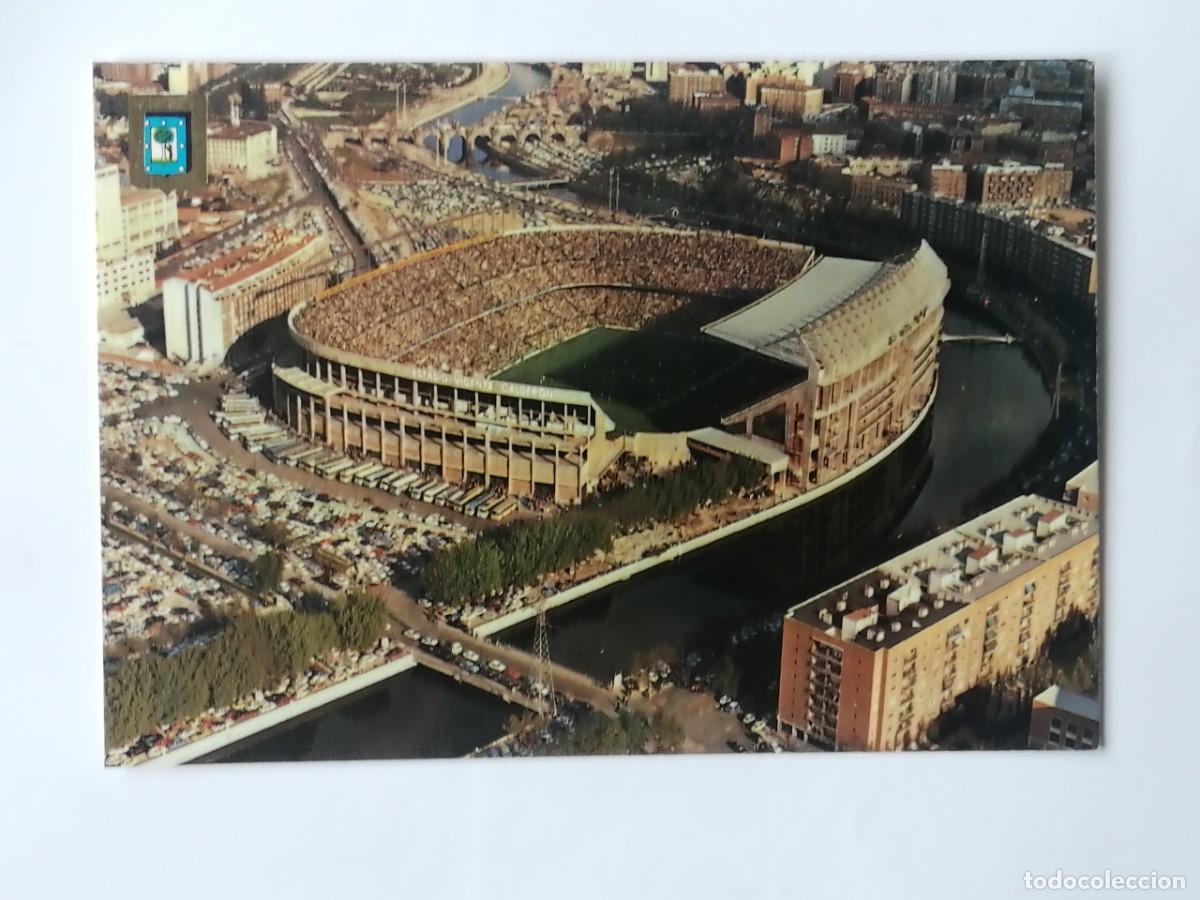 Postales: POSTAL 18339 NUEVA-DOMINGUEZ 79 MADRID ESTADIO VICENTE CALDERON -FUTBOL DEPORTES