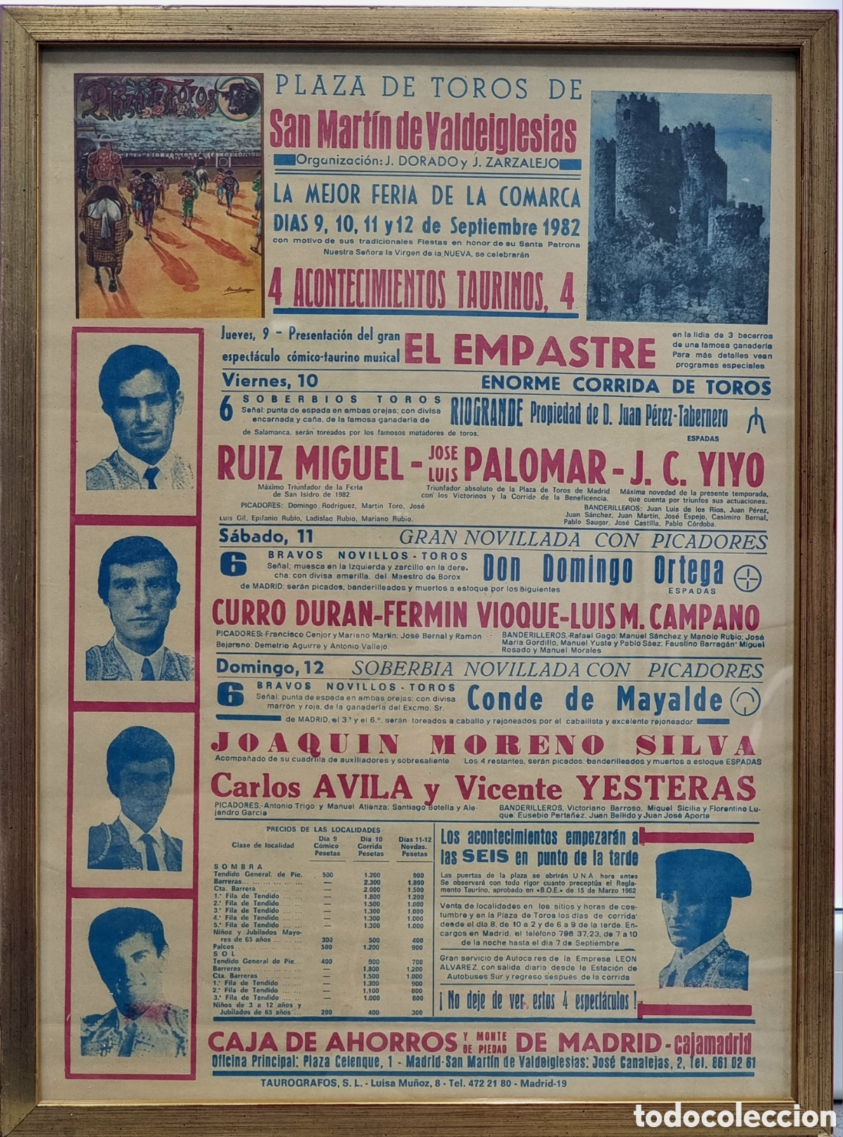 Postales: Cartel Taurino 1982 San Mart&iacute;n de Valdeiglesias