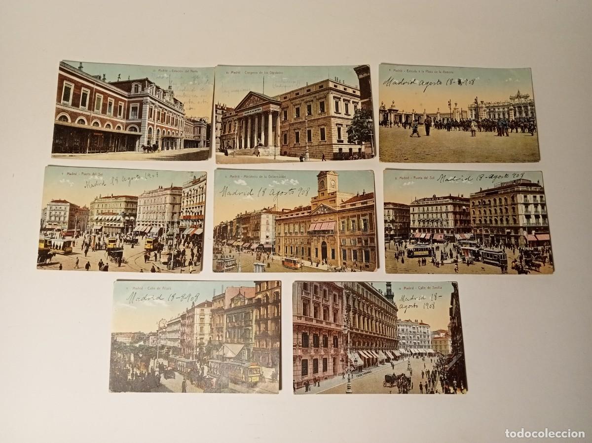 Postales: 1908 - 8 POSTALES DE MADRID - COLOR