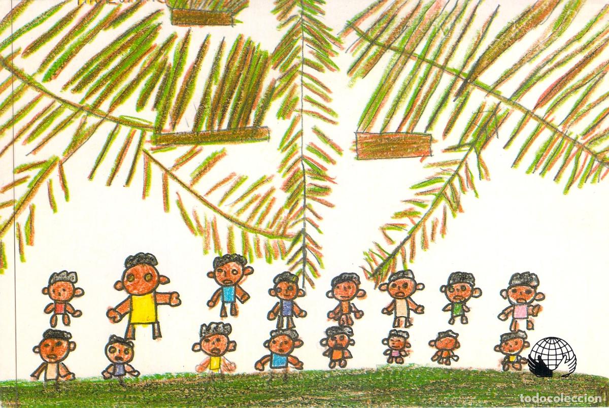 Postales: Postal Manos Unidas Campa&ntilde;a contra el Hambre Dibujo Infantil