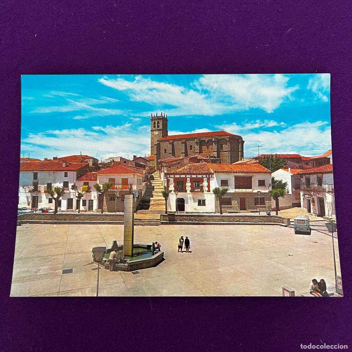 Postales: POSTAL DE ROBLEDO DE CHAVELA (MADRID). PLAZA DE ESPA&Ntilde;A E IGLESIA PARROQUIAL.