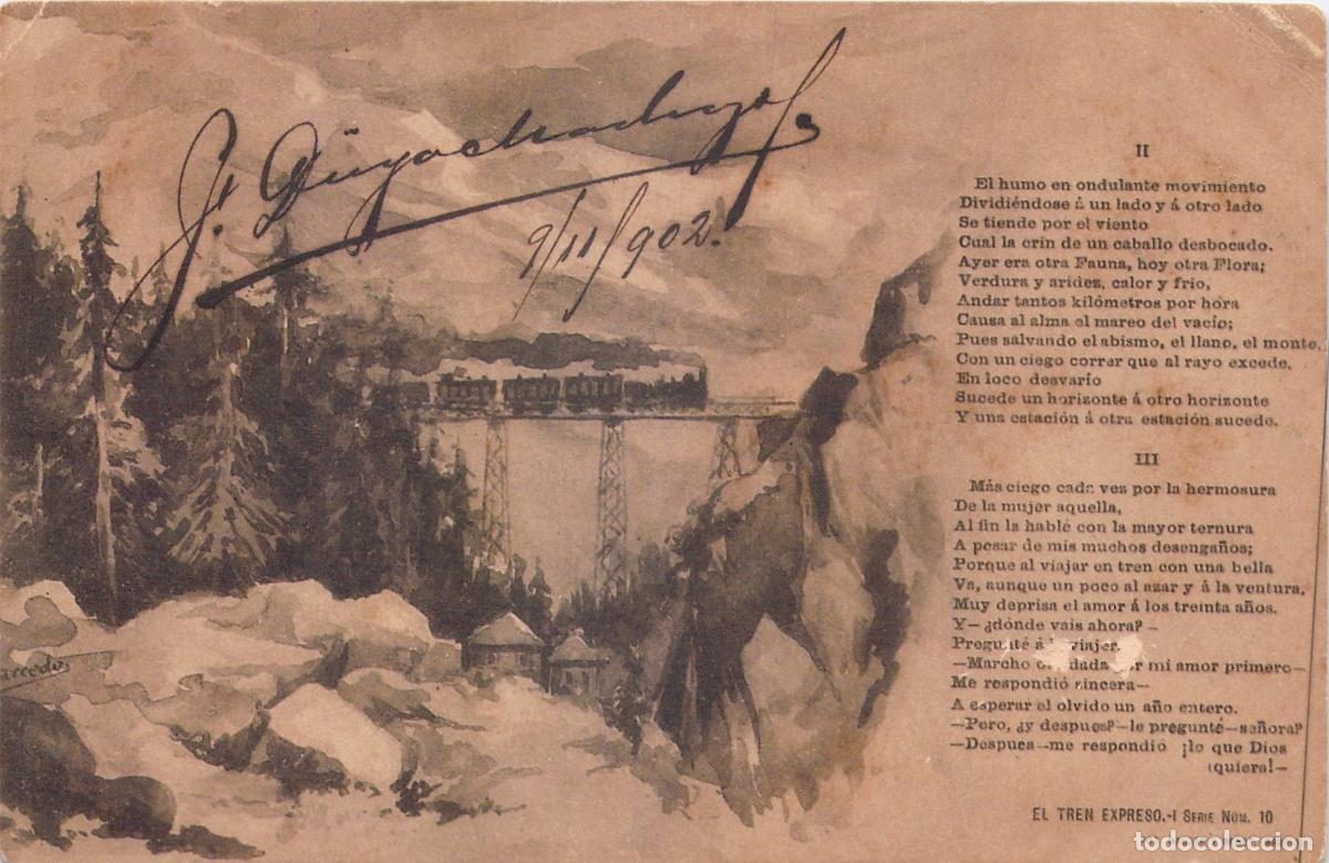 Postales: Postal Ilustrada El Tren Expreso Hauser y Menet Madrid