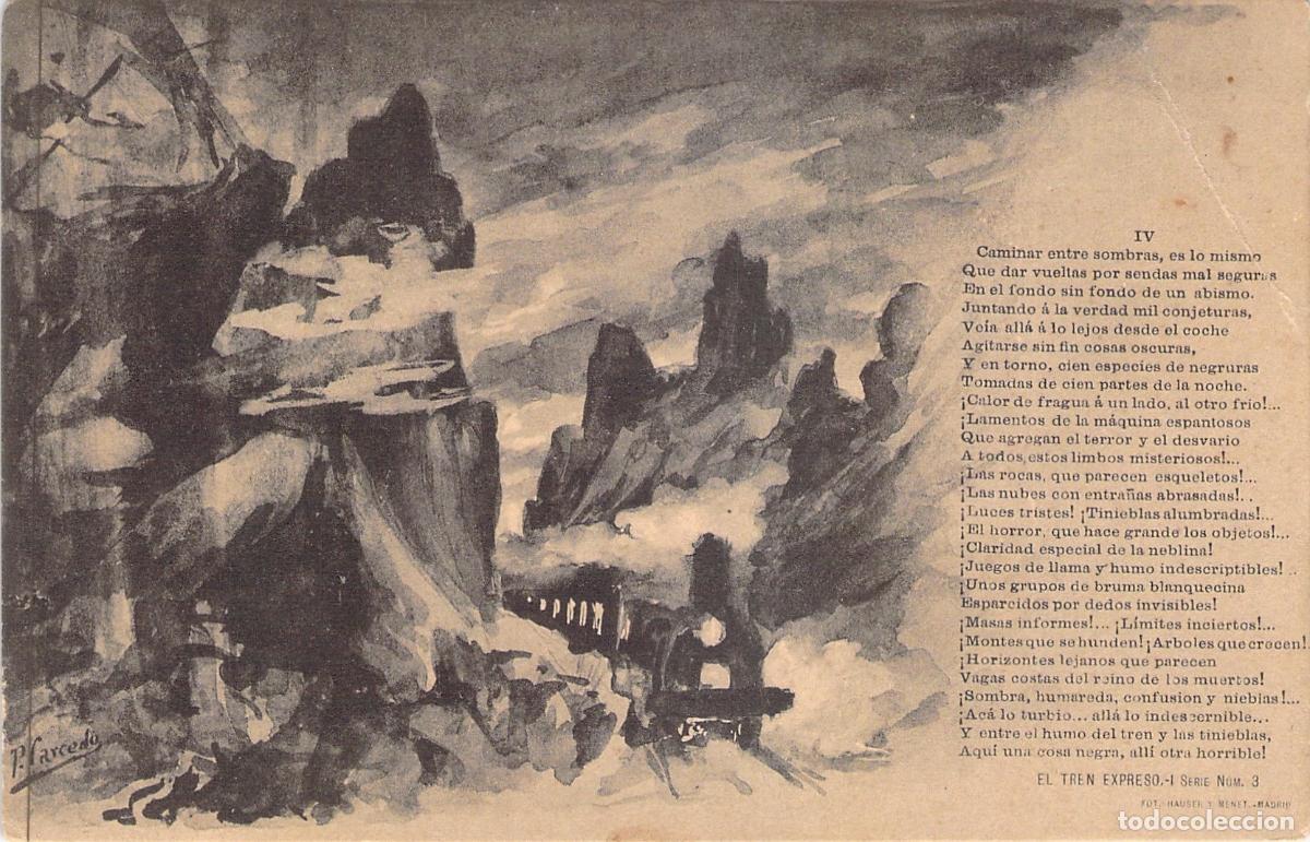 Postales: Postal Ilustrada El Tren Expreso de Campoamor Hauser y Menet