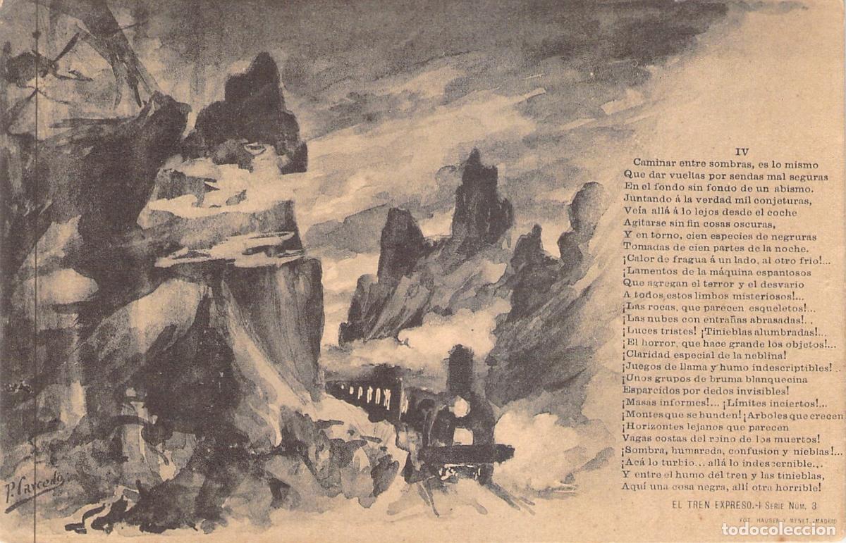 Postales: Tarjeta Postal El Tren Expreso Ilustraci&oacute;n Art&iacute;stica Serie 3