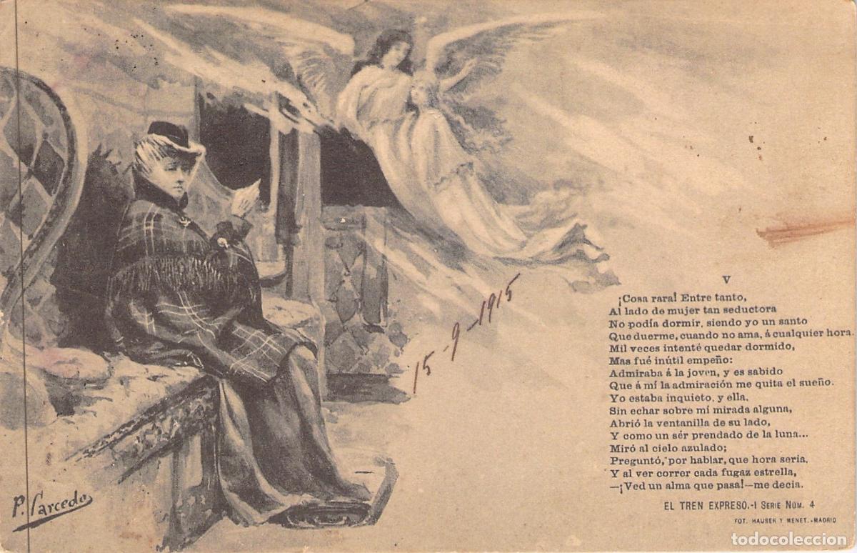 Postales: Postal Ilustrada El Tren Expreso de Campoamor Hauser y Menet