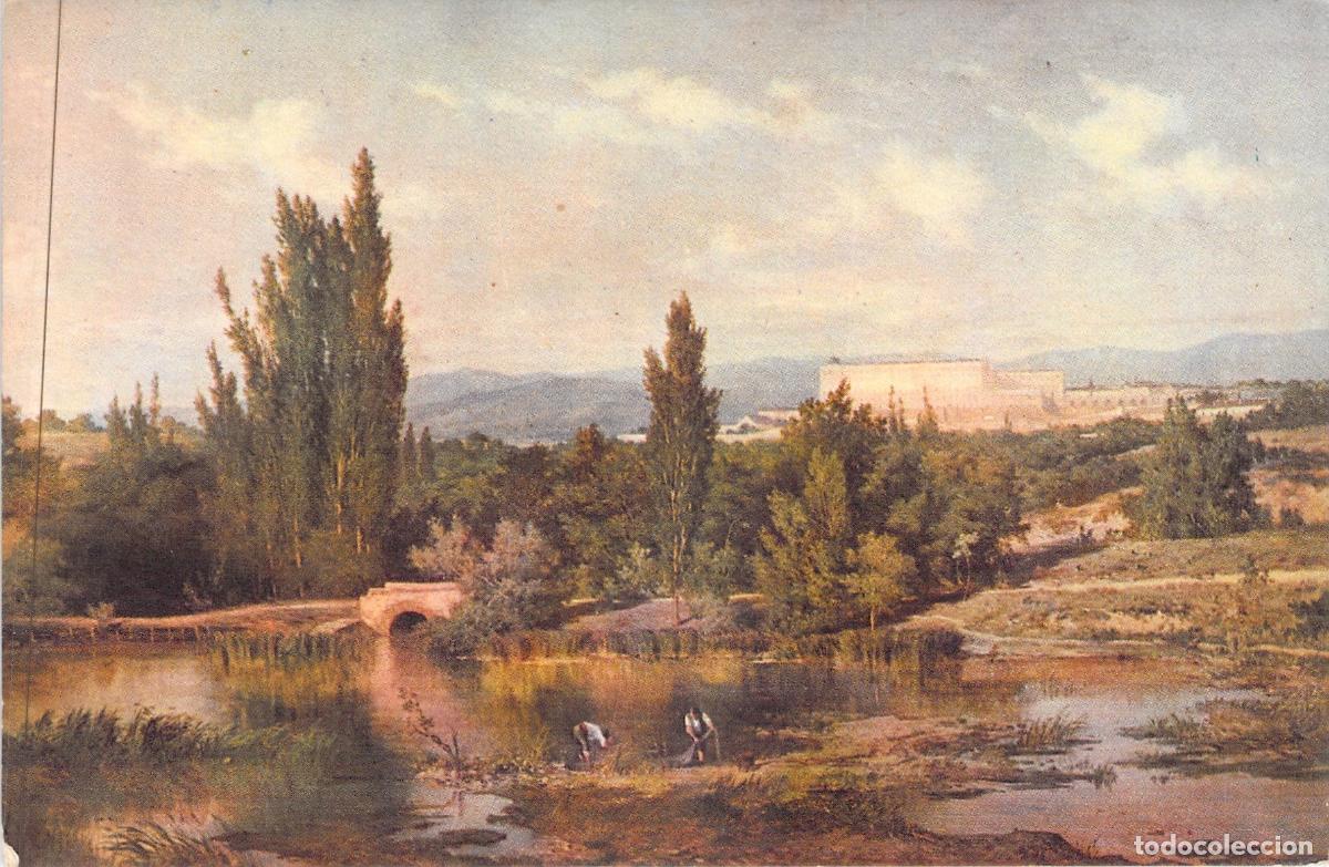 Postales: Postal Art&iacute;stica de Madrid: Orillas del Manzanares por Carlos de Haes