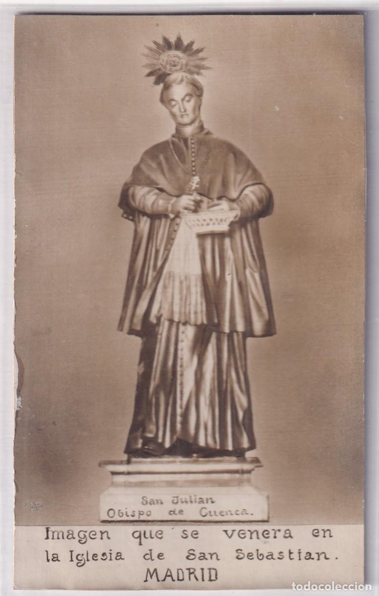 Postales: Imagen que se venera en la Iglesia de San Sebasti&aacute;n Madrid. San Juli&aacute;n Obispo de Cuenca. Fotogr&aacute;fica